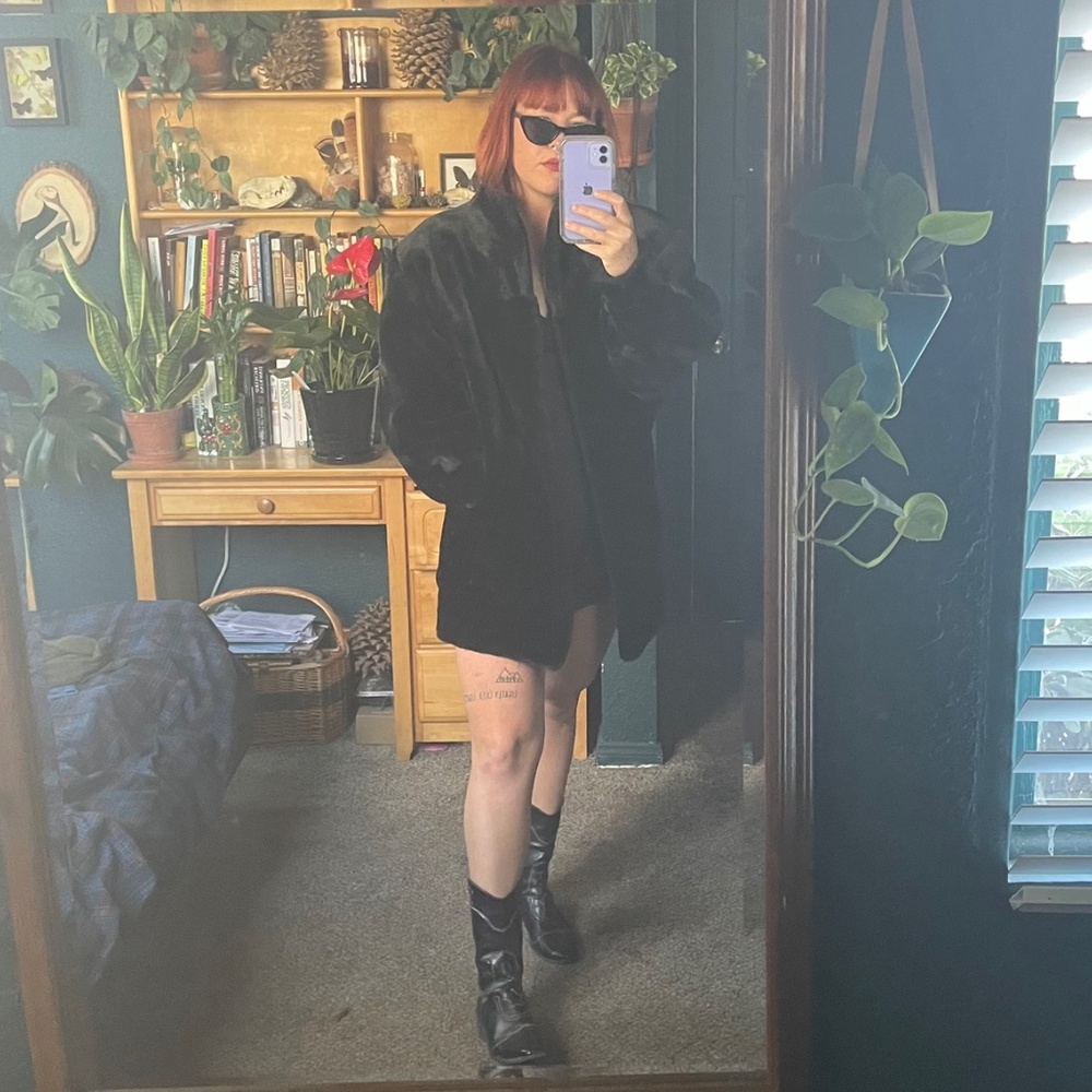 Monterey Fashions Black Fur Coat